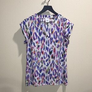Cabi Size Small Plume Feather Print Blouse